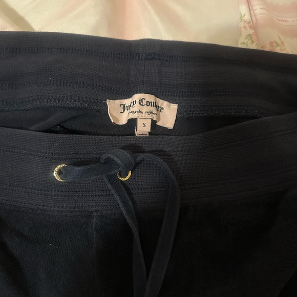 VINTAGE Juicy couture Navy Blue Velour Track Pants ✨ Low Rise Flare Y2K - Picture 3 of 8